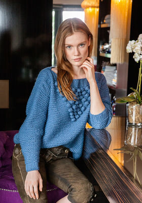 TRUI IN RIBBELPATROON MET NOPPENDRIEHOEK Lala Berlin Lovely Cotton van Lana Grossa