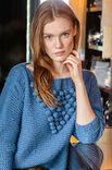 Lana Grossa TRUI IN RIBBELPATROON MET NOPPENDRIEHOEK Lala Berlin Lovely Cotton