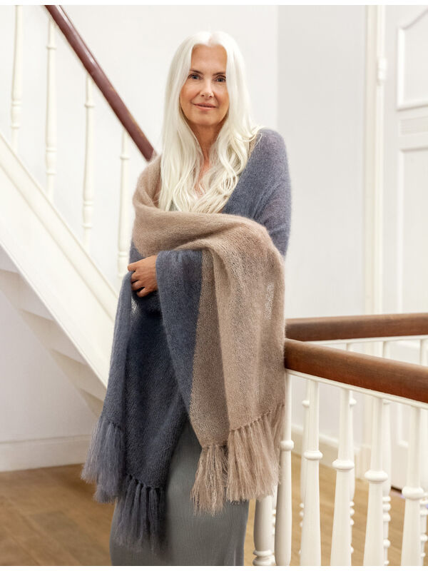 Lana Grossa DOEK IN TRICOTSTEEK MET KLEURVLAKKEN Silkhair