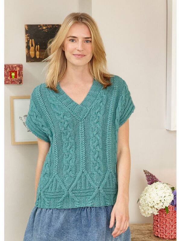 Lana Grossa XL-TOPJE IN ARANPATROON Brigitte No. 2