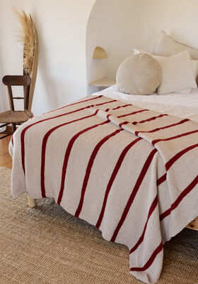 PLAID IN GERSTEKORREL EN TRICOTSTEEK Alta Moda Alpaca van Lana Grossa