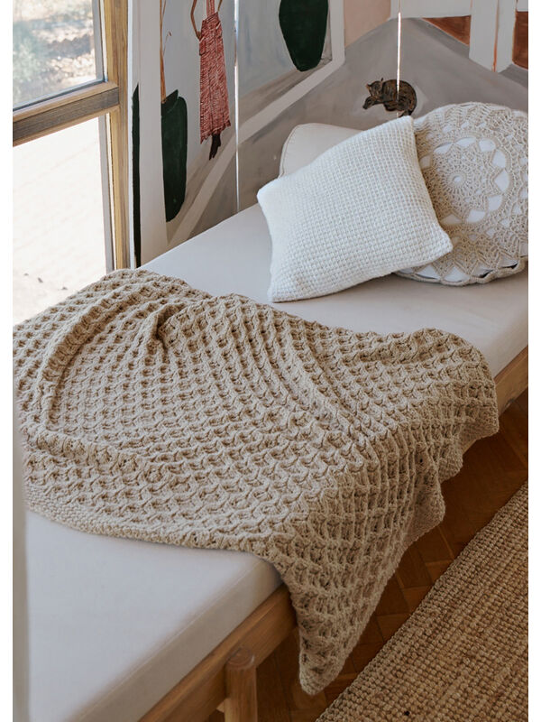Lana Grossa PLAID IN RUITAJOURPATROON MET RUITJESRAND Landlust Alpaka Merino 160