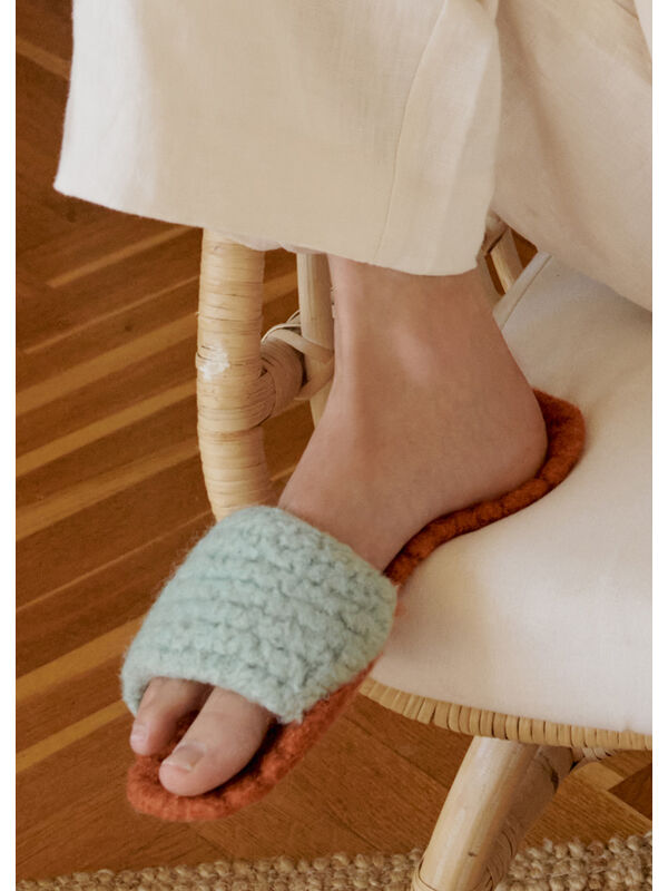 Lana Grossa VILTEN SLIPPERS IN RIBBELPATROON Feltro
