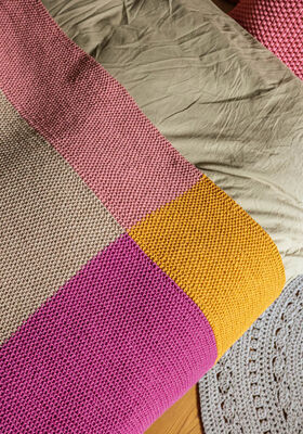 PLAID IN GERSTEKORRELPATROON Landlust Alpaka Merino 100 van Lana Grossa