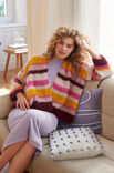 Lana Grossa GESTREEPT VEST IN TRICOTSTEEK Silkhair