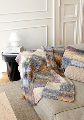 GERUITE PLAID IN GERSTEKORRELPATROON Merino Twister van Lana Grossa
