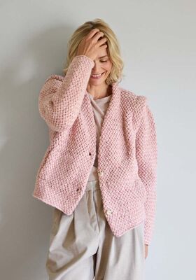 VEST IN GEVLOCHTEN PATROON Lala Berlin Lovely Cotton van Lana Grossa