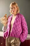 Lana Grossa VEST IN VERSPRONGEN KABELPATROON Natural Alpaca Pelo