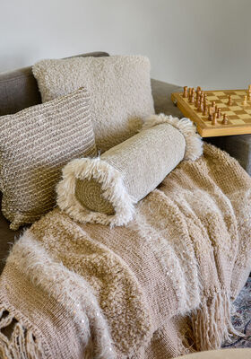 GESTREEPTE DEKEN MET FRANJES Winter Softness, Basta, Cosmo & Orsetto van Lana Grossa
