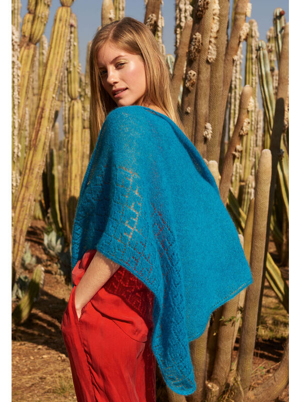 Lana Grossa SCHOUDERDOEK MET AJOURPATROON Silkhair