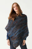 Lana Grossa PONCHO IN RIBBELPATROON Weekend Color