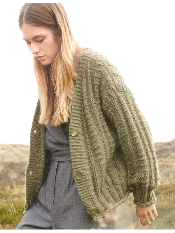 Lana Grossa VEST IN BOORDSTEEK-STRUCTUURPATROON Lala Berlin Lovely Cotton