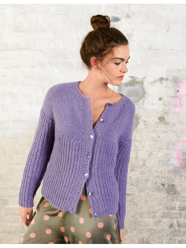 Lana Grossa VEST MET RONDE PAS IN HALVE PATENTSTEEK Brigitte No. 2
