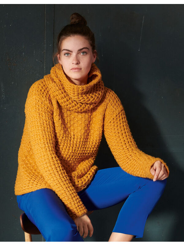 Lana Grossa TRUI IN WEEFSTRUCTUURPATROON Lala Berlin Lovely Cotton
