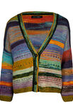 Lana Grossa VEST IN TRICOTSTEEK MET GAATJESSTREPEN Fresco