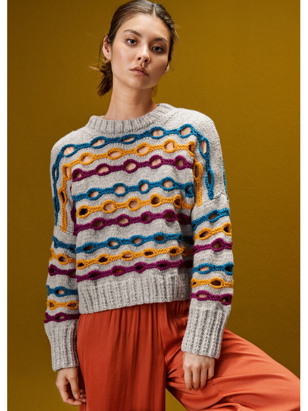 Lana Grossa TRUI IN DWARSRIBBEL-GAATJESPATROON Alta Moda Cashmere 16