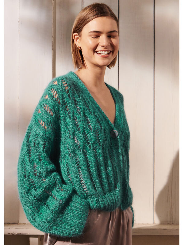 Lana Grossa VEST IN AJOURPATROON Linarte & Silkhair
