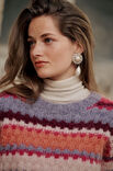 Lana Grossa TRUI IN VERSPRINGEND BOORDPATROON MET LANGGETROKKEN STEKEN Brigitte No. 3