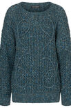 Lana Grossa TRUI IN KABELSTRUCTUURPATROON MET OPGENAAIDE GEBREIDE KOORDEN Cool Merino Print