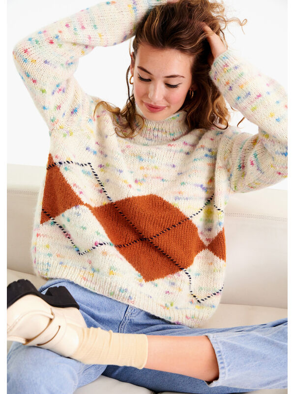 Lana Grossa TRUI IN RUITENINTARSIA Lala Berlin Lovely Cotton Inserto & Brigitte No. 2