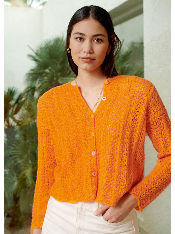 Lana Grossa VEST IN AJOURPATROON Ecopuno