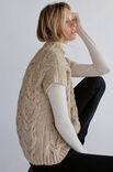 Lana Grossa SLIPOVER MET KABELPATROON Natural Alpaca Pelo