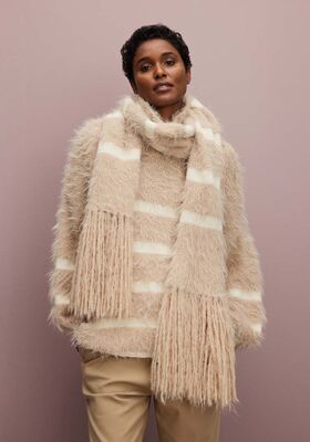 GESTREEPTE TRUI IN TRICOTSTEEK Basta & Cool Merino Big van Lana Grossa