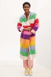 Lana Grossa MANTEL IN TRICOTSTEEK MET STREPEN Mohir Moda