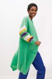Lana Grossa LANG VEST IN TRICOTSTEEK MET GESTREEPTE MOUWEN Mohair Moda