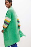 Lana Grossa LANG VEST IN TRICOTSTEEK MET GESTREEPTE MOUWEN Mohair Moda