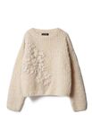 Lana Grossa TRUI IN TRICOTSTEEK MET GEBORDUURDE BLOEMEN Royal Alpaca & Twinny