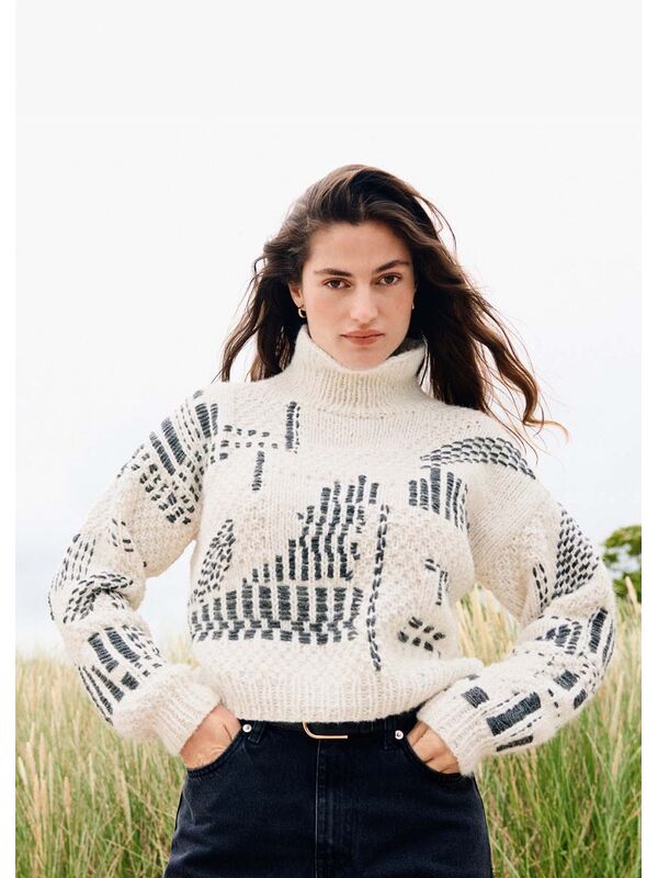 Lana Grossa TRUI IN PATRONENMIX MET BORDUURWERK Ecopuno Chunky & Cool Merino Big