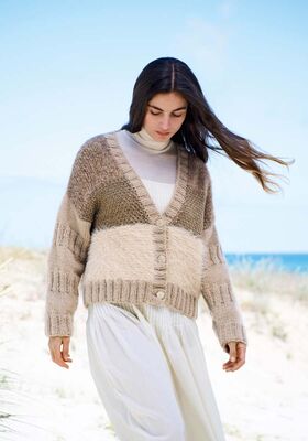 VEST MET MIX VAN GARENS EN PATRONEN Avio & Basta & Lucida & Ecopuno Chunky van Lana Grossa