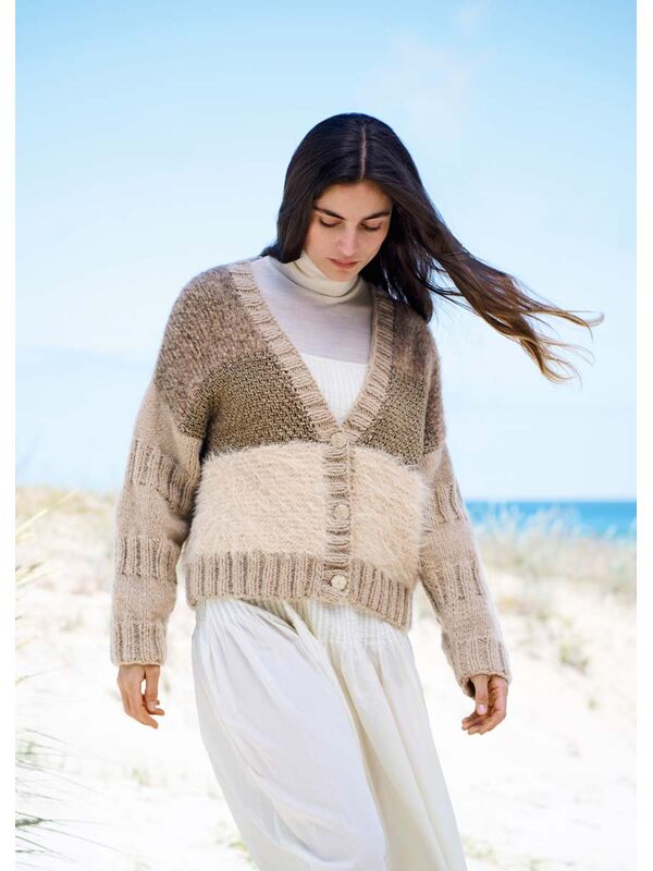 Lana Grossa VEST MET MIX VAN GARENS EN PATRONEN Avio & Basta & Lucida & Ecopuno Chunky