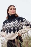 Lana Grossa TRUI IN TRICOTSTEEK MET JACQUARDPATROON Lala Berlin Lovely Cotton