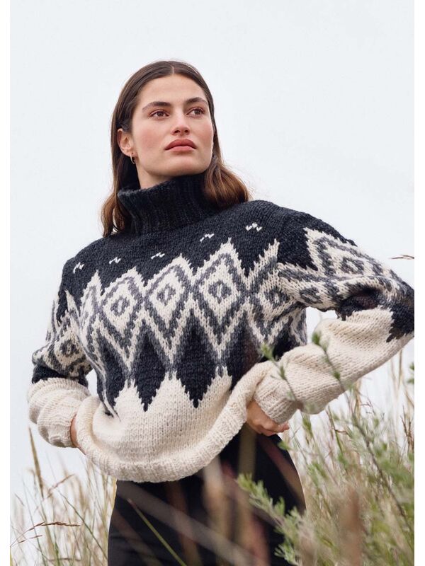 Lana Grossa TRUI IN TRICOTSTEEK MET JACQUARDPATROON Lala Berlin Lovely Cotton