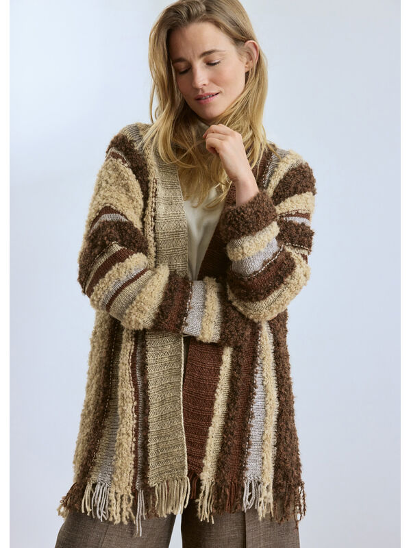 Lana Grossa DWARSGEBREID VEST Orsetto Mouliné, Orsetto & Baco Bamboo
