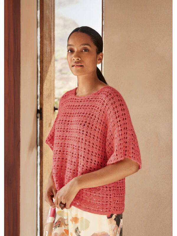 Lana Grossa GEHAAKT SHIRT Natural Superkid Tweed & Filo Paillettes