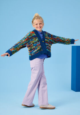 TOP-DOWN-VEST MET NOPPEN Crazy & Baby Furry van Lana Grossa