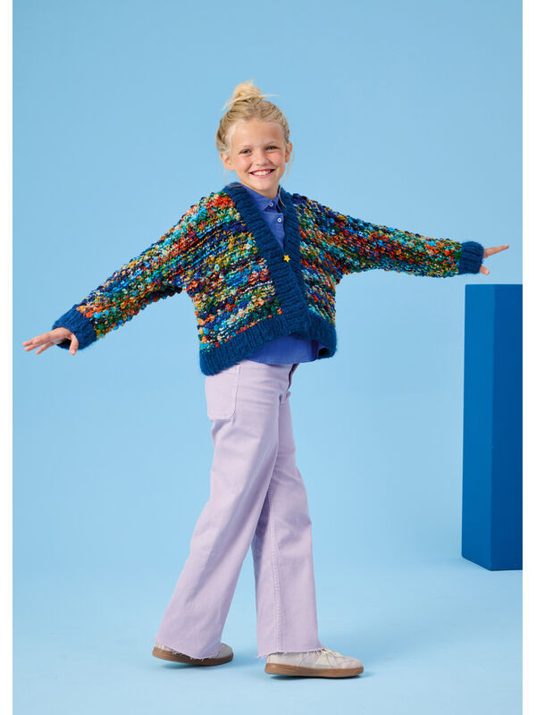 Lana Grossa TOP-DOWN-VEST MET NOPPEN Crazy & Baby Furry