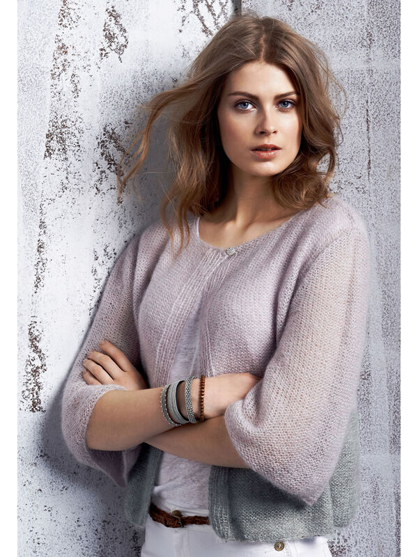 Lana Grossa VEST MET 1-KNOOP-SLUITING Silkhair