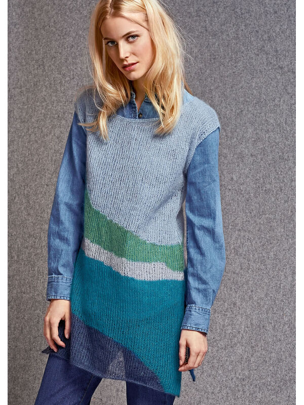 Lana Grossa TUNIEK MET KLEURVLAKKEN Silkhair