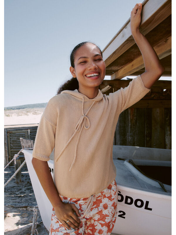 Lana Grossa HOODIE IN TRICOTSTEEK Cotton Wool