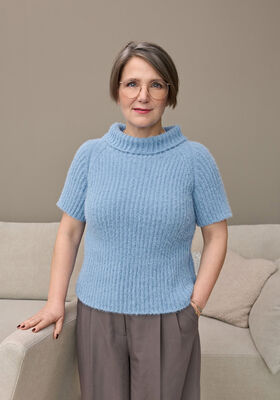 RAGLANTRUI MET HALFLANGE MOUWEN Cosy Socks van Lana Grossa