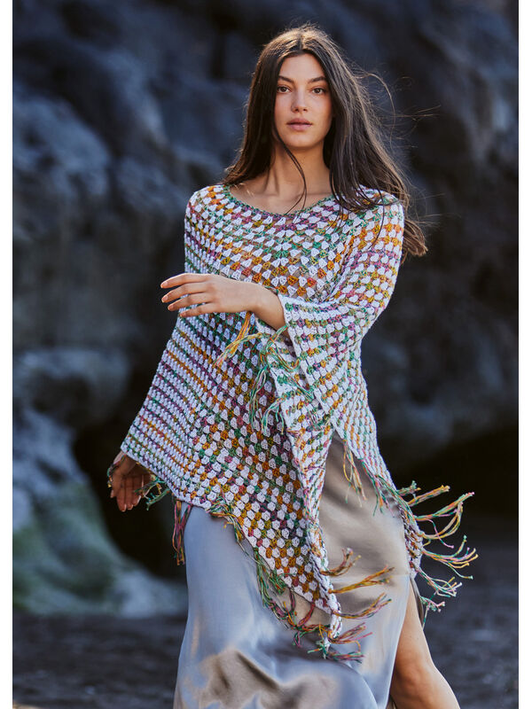 Lana Grossa PONCHO Gomitolo Selezione 3 en Alta Moda Cotolana