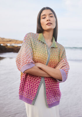 CARDIGAN MET PUNTPATROON Cotonella van Lana Grossa