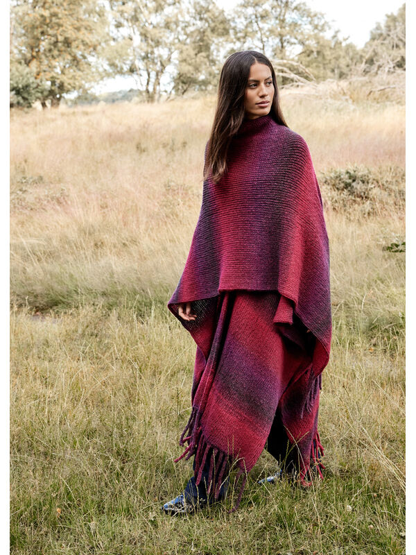 Lana Grossa PONCHO IN TRICOTSTEEK MET PATENTSTEKEN Gomitolo Versione