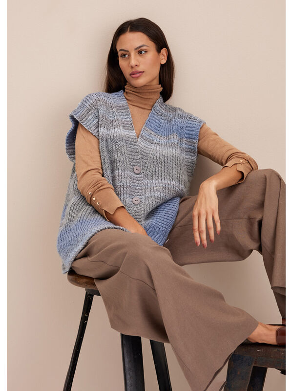 Lana Grossa VEST IN HALVE PATENT Gomitolo Fusione
