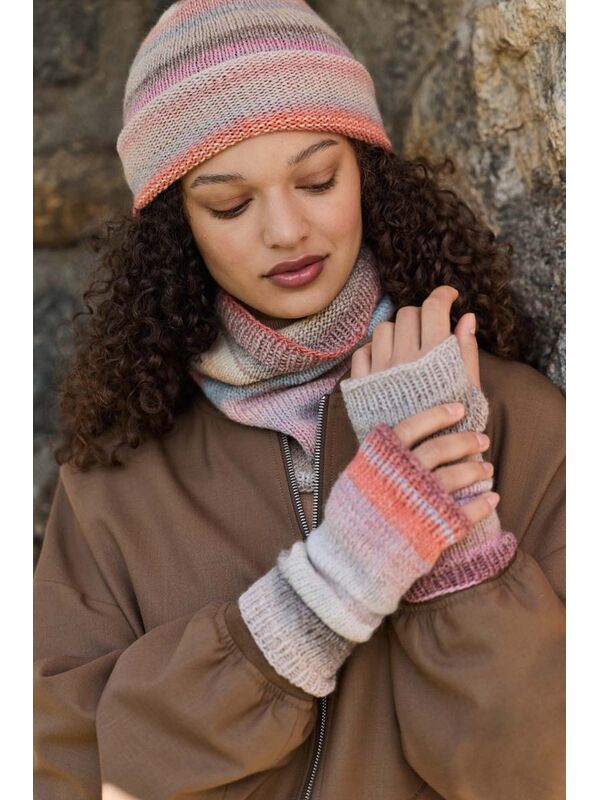 Lana Grossa SET VAN COLSJAAL, HANDWARMERS & MUTS Gomitolo Intenso