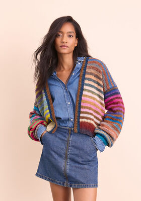 GESTREEPT VEST Candy van Lana Grossa
